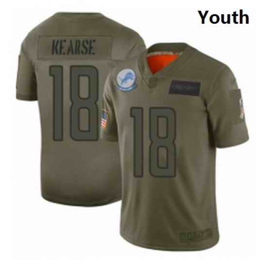 Youth Detroit Lions 18 Jermaine Kearse Limited Camo 2019 Salute to Service Football Jersey